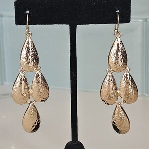 Elegant 14k Yellow Gold Vermeil Teardrop Dangle Earrings